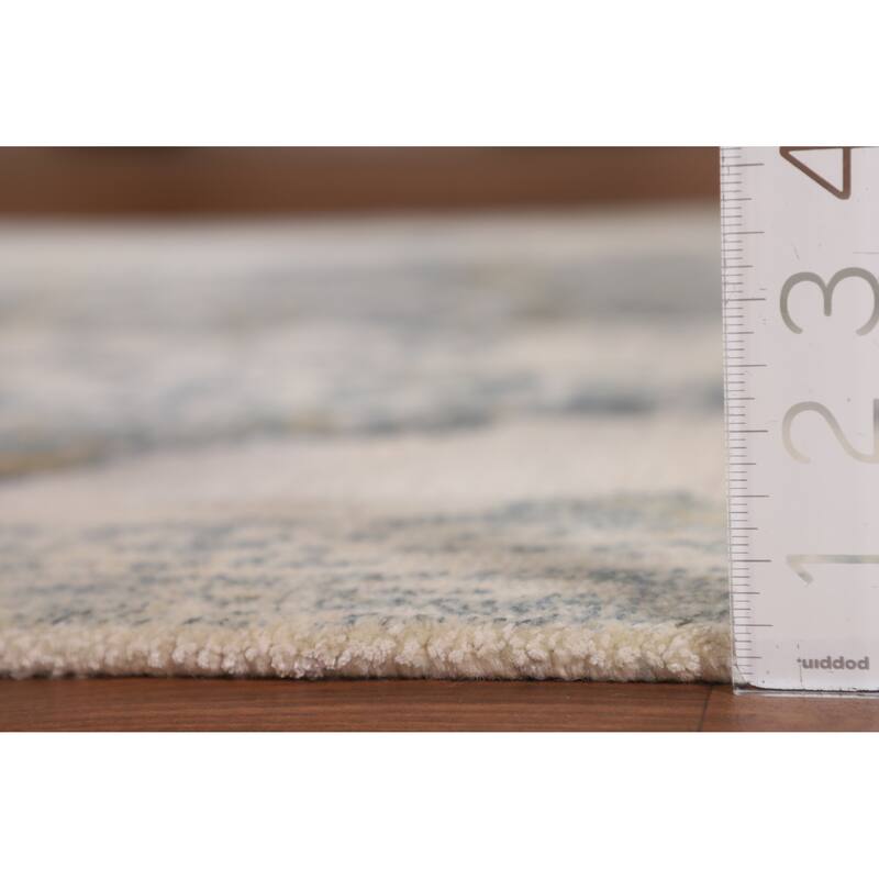 All-Over Abstract Area Rug Handmade Wool Carpet - 3'11"x 5'8"