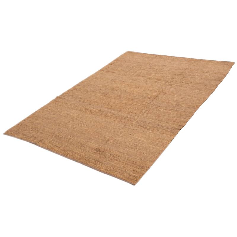 ECARPETGALLERY Flat-Weave Natural Khaki Wool Kilim - 6'9 x 9'7