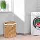 preview thumbnail 14 of 26, Seville Classics Handwoven Lidded Oval Double Laundry Hamper, 22.75" W x 13" L x 24" H