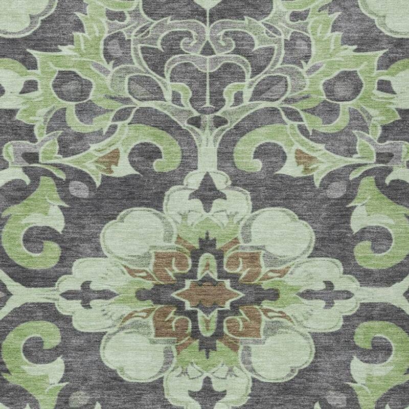 HomeRoots Damask Traditional Rectangle Outdoor Rug