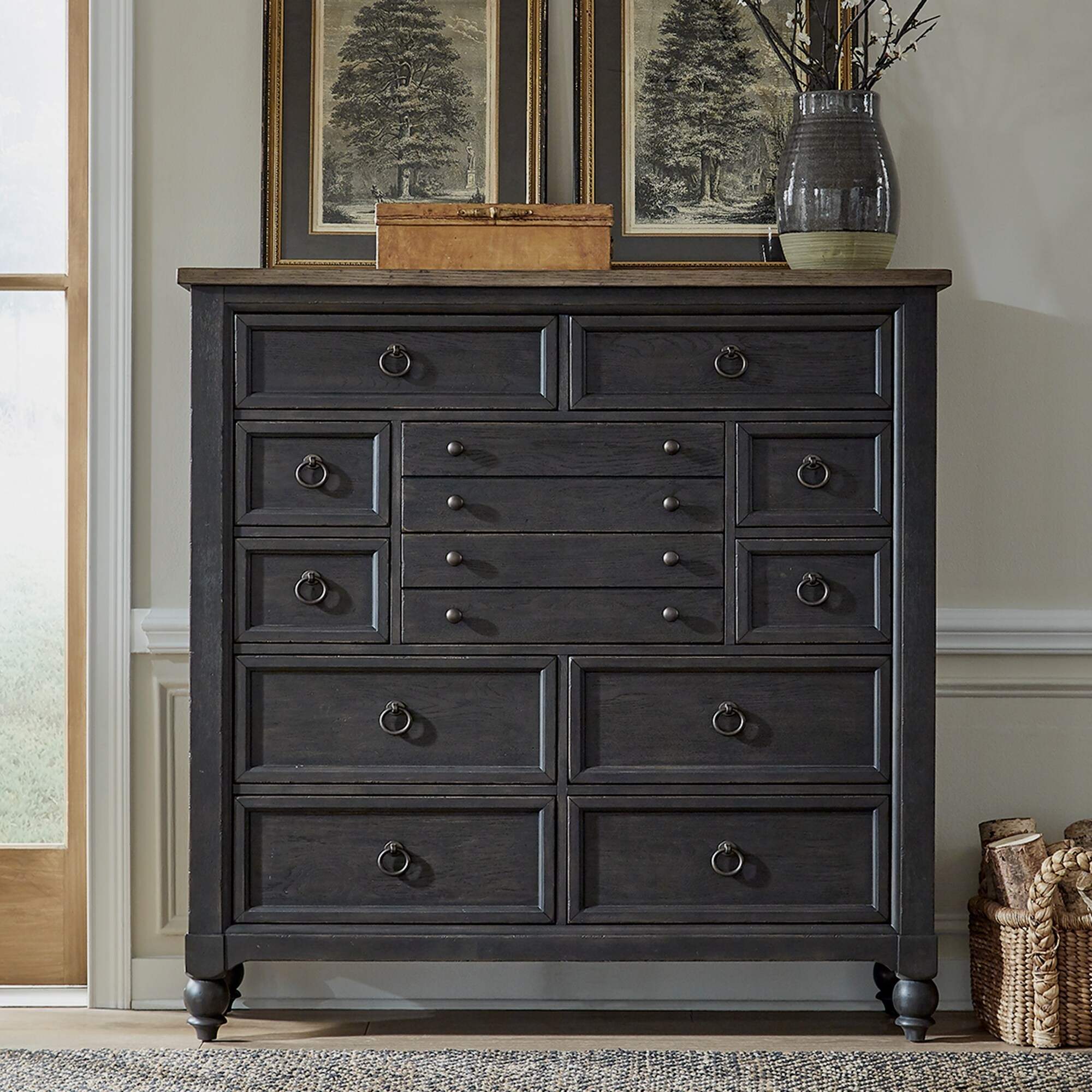 Black shop distressed dresser