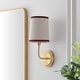 preview thumbnail 4 of 5, SAFAVIEH Lighting Carter, 6-inch, Metal/Fabric Wall Sconce (Set of 2) - 6"W x 7"D x 15"H