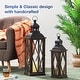 preview thumbnail 12 of 49, Glitzhome 2-Piece Oversize Farmhouse Wood/ Metal Hanging Candle Holders Decorative Lanterns