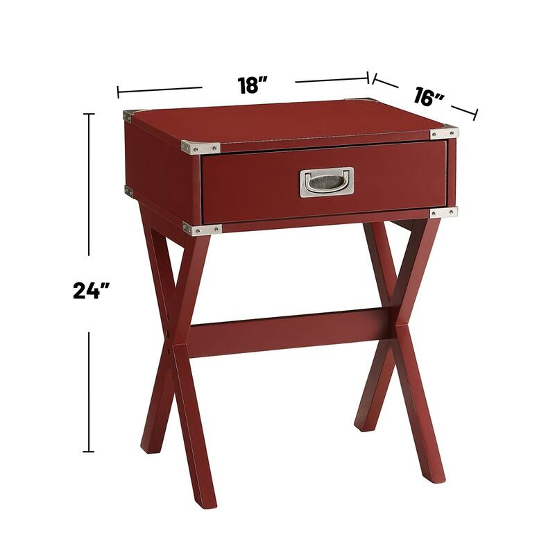 Side Table with Metal Corners