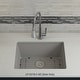 preview thumbnail 2 of 5, 23 Inch Lexicon Platinum Quartz Composite Drop-in Undermount Single Bowl Galaxy Concrete Kitchen Sink LP-2318-C-SO