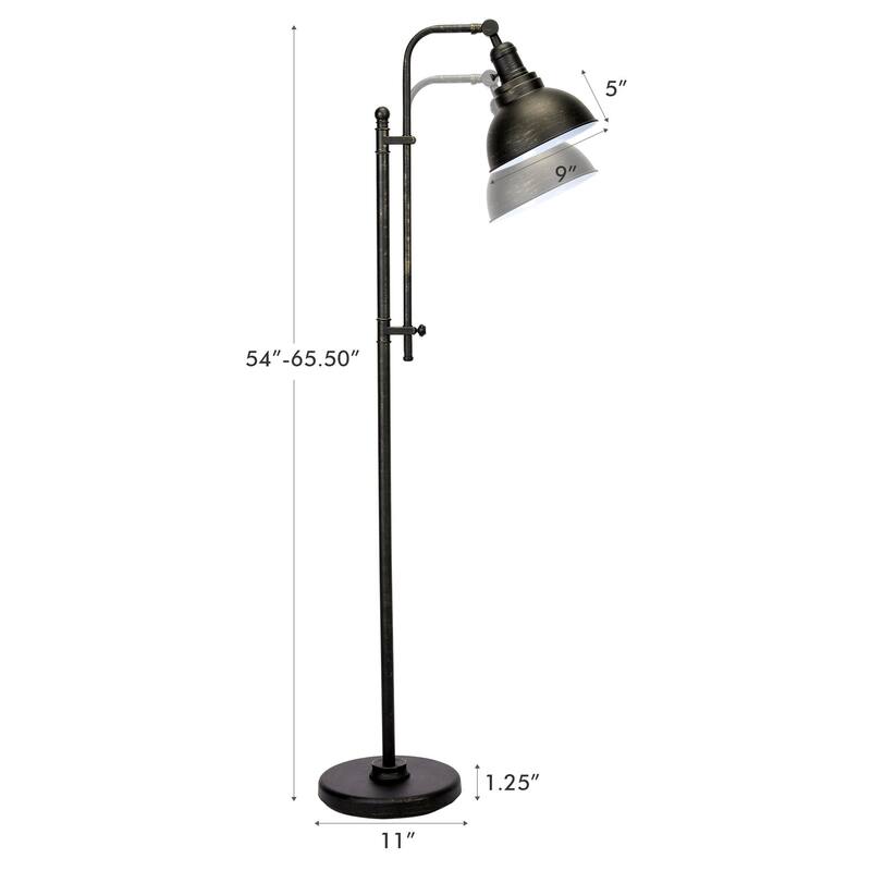 CO-Z 65" Rustic Pharmacy Task Floor Lamp with Adjustable Metal Shade
