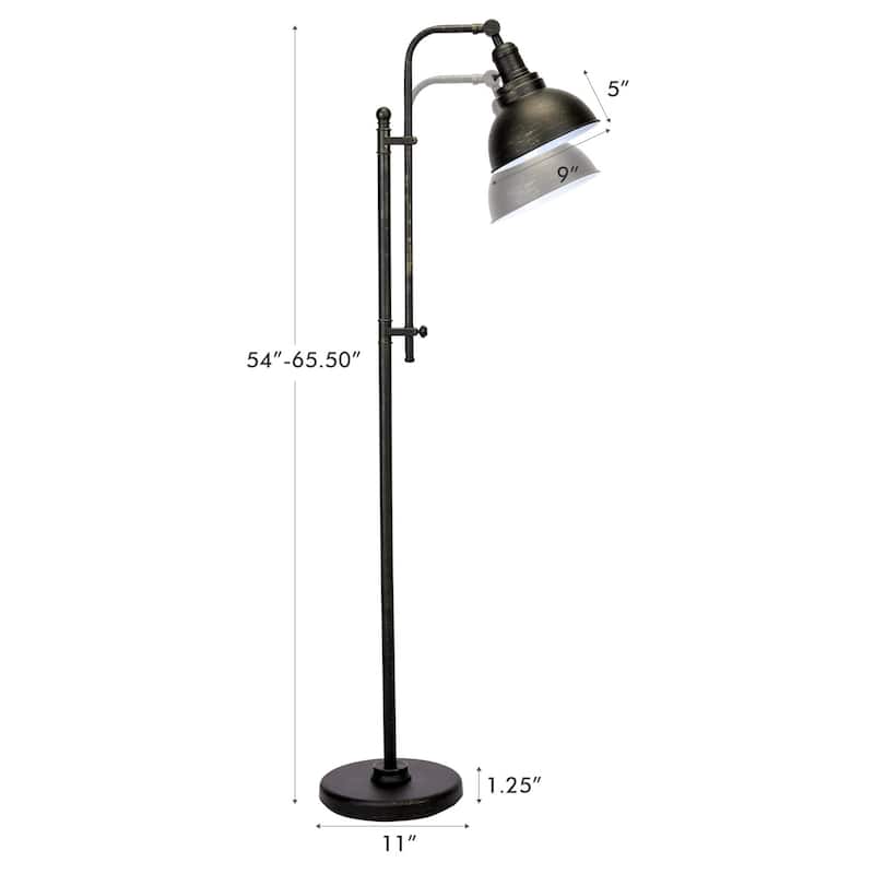CO-Z 65" Rustic Floor Lamp Aged Bronze Adjustable Metal Shade