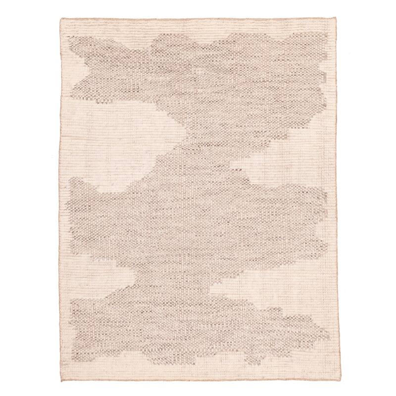 ECARPETGALLERY Hand-knotted Looma Cream, Taupe Wool Rug - 7'11 x 10'2