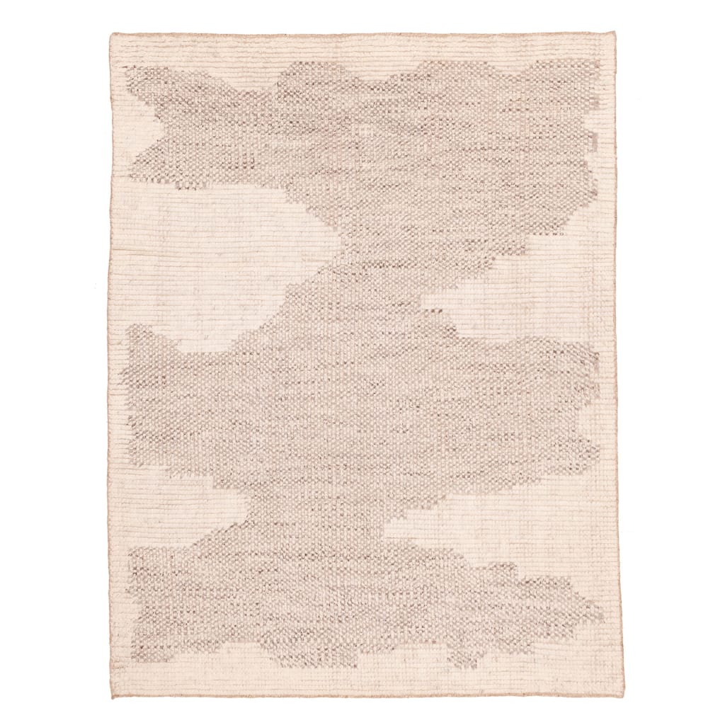 ECARPETGALLERY Hand-knotted Looma Cream, Taupe Wool Rug - 7'11 x 10'2