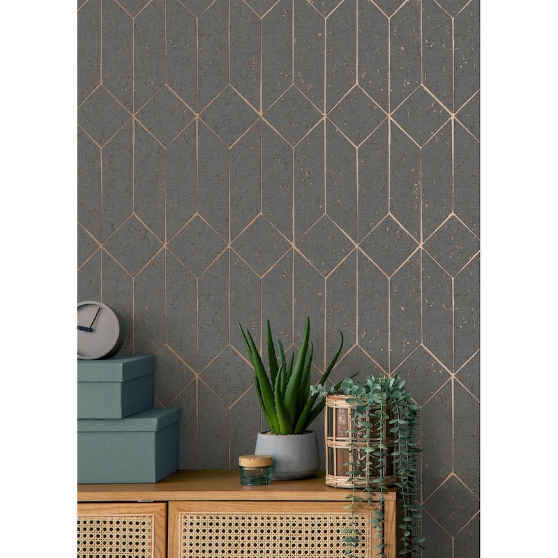 Leaves Ford Faux Fabric 33' L X 20.5" W Wallpaper Roll - Taupe