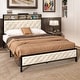 preview thumbnail 2 of 14, Modern King Upholstered Storage Bed With USB Power pad