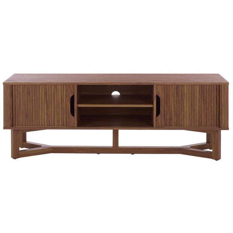 SAFAVIEH Home Ilyum 2-Shelf Tambour Doors Sideboard/Media Stand - 55"W x 16"D x 20"H