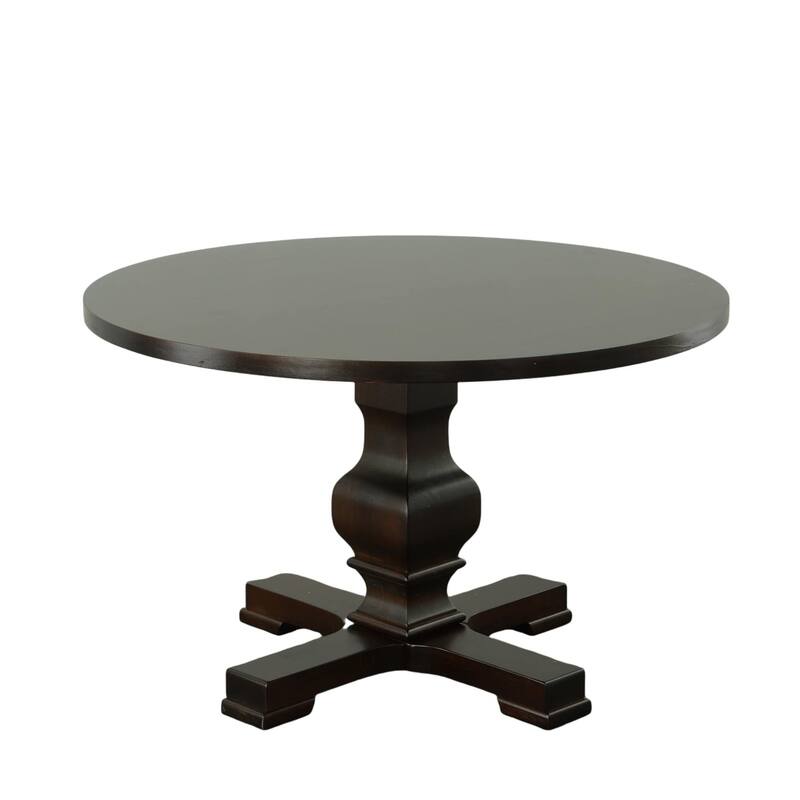 Rustic Round Pedestal Table - 47.25" - Espresso Brown