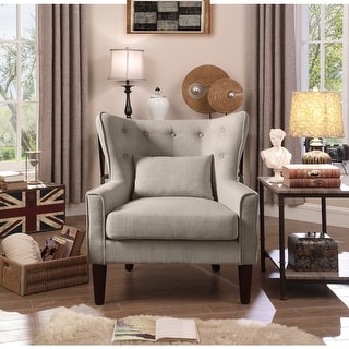 Lilliana Tufted Accent Wingback Chair with Back Cushion