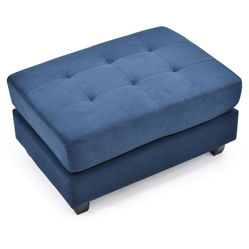 Microsuede Tufted Ottoman