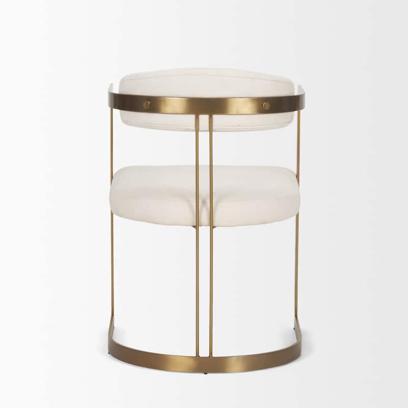 Hollyfield II Cream Fabric Seat W/ Gold Iron Frame Dining Chair - 20.4"W x 21.2"D x 29.5"H