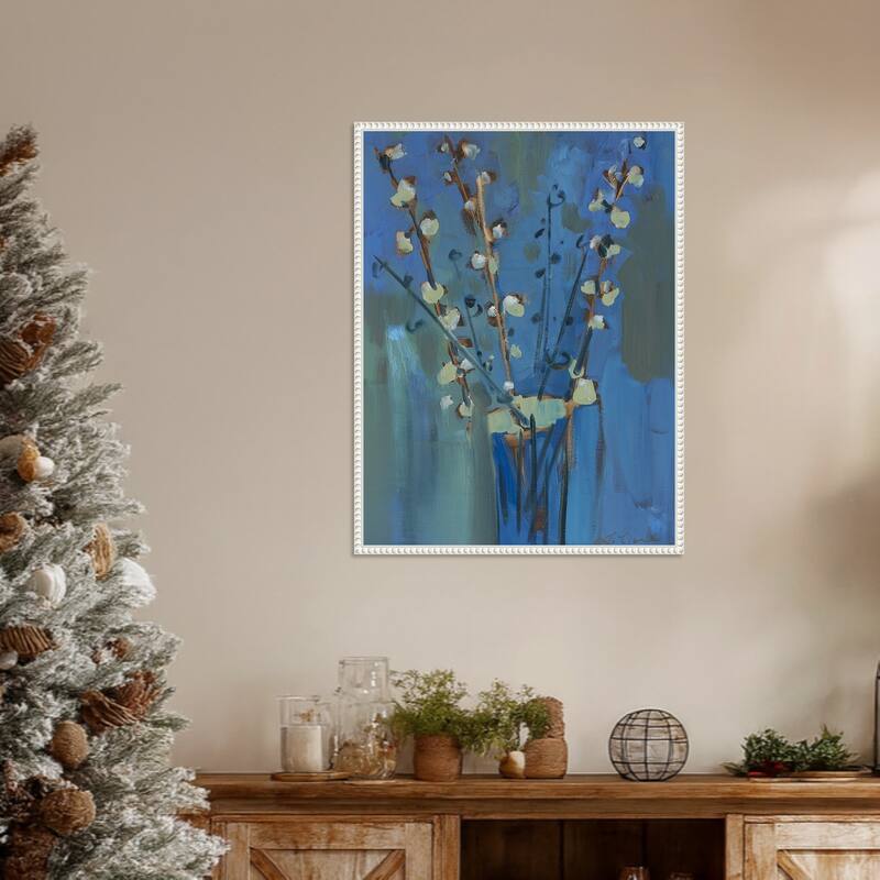 Winter Willow II by Erin McGee Ferrell (23 x 30 in.), Framed Canvas Wall Art Print - Sylvie Beaded White