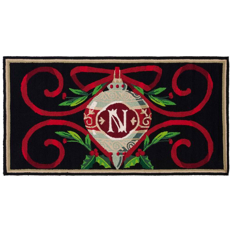SAFAVIEH Handmade Monogram Tenna Casual Rug - 3' x 6' Runner - N - Black/Multi - Runner
