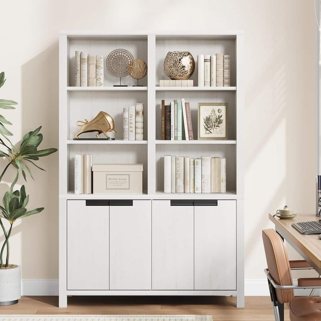 Tall Storage Bookshelf with Open Shelves for Living Room, Bedroom, Home Office