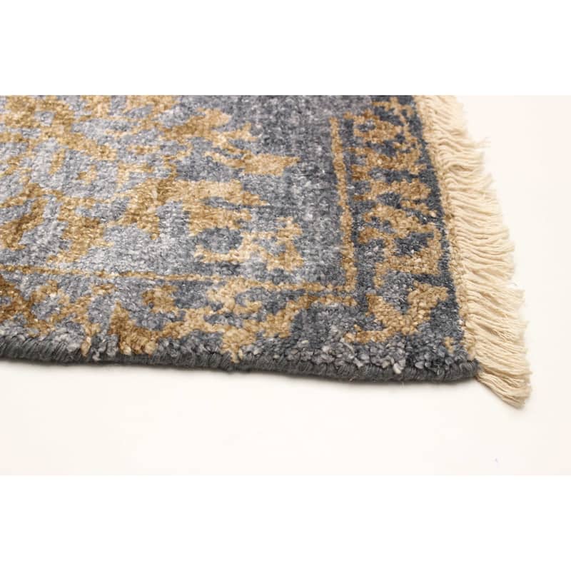ECARPETGALLERY Hand-knotted Heritage Grey Silk Rug - 5'5 x 7'8