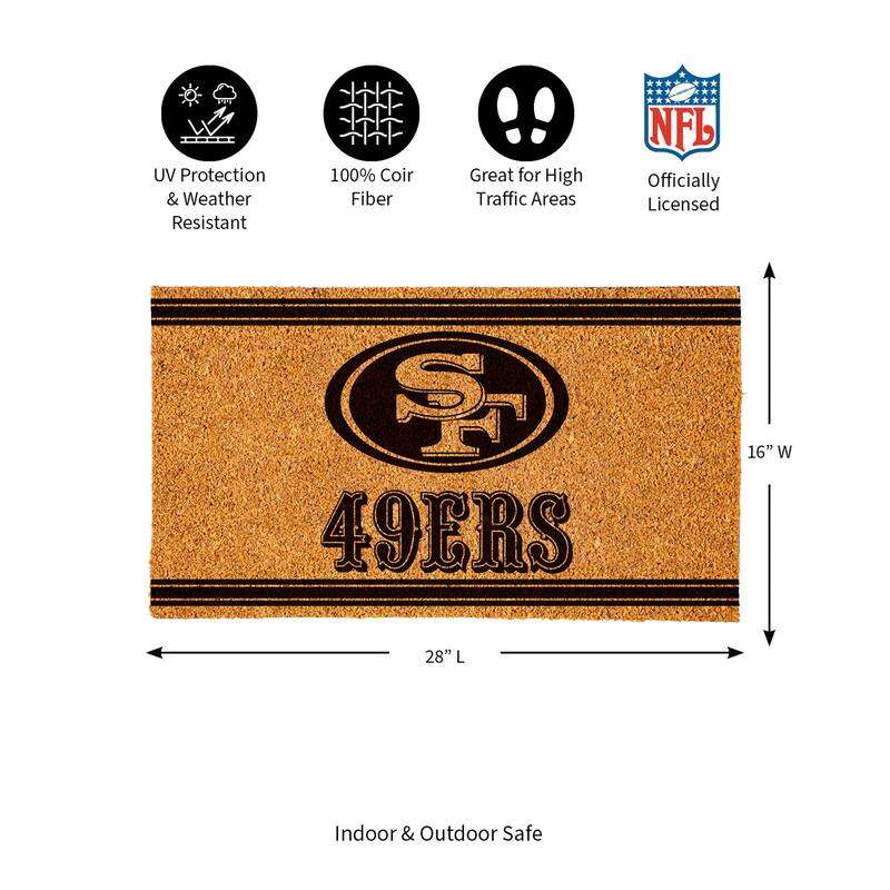 28 in. x 16 in. San Francisco 49ers, Coir Mat