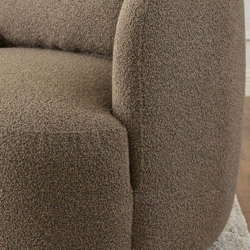 KINWELL 34" Wide Boucle Upholstered Sherpa Swivel Armchair (Set of 2)