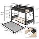 preview thumbnail 3 of 10, Twin over Twin Metal Bunk Bed for Three with Space-Saving Trundle, Black