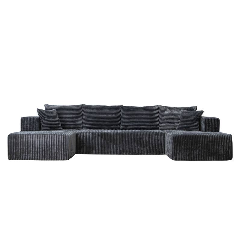 Modular Sofa U-Shaped Corduroy Sectional Sofa Living Room Free Combination Sofa Sets