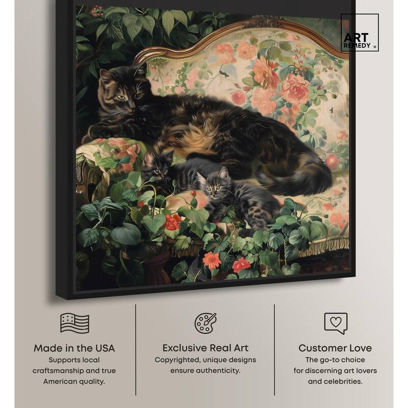 Lounging Cats II Canvas by Art Remedy