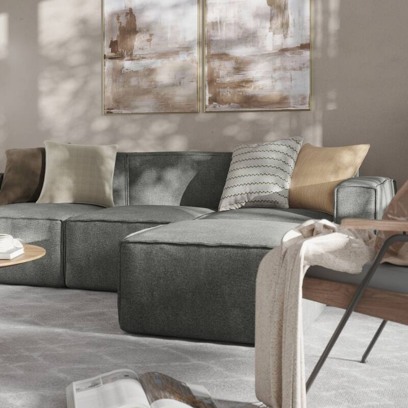 Contemporary 4 Piece Modular Sectional Sofa with Ottoman