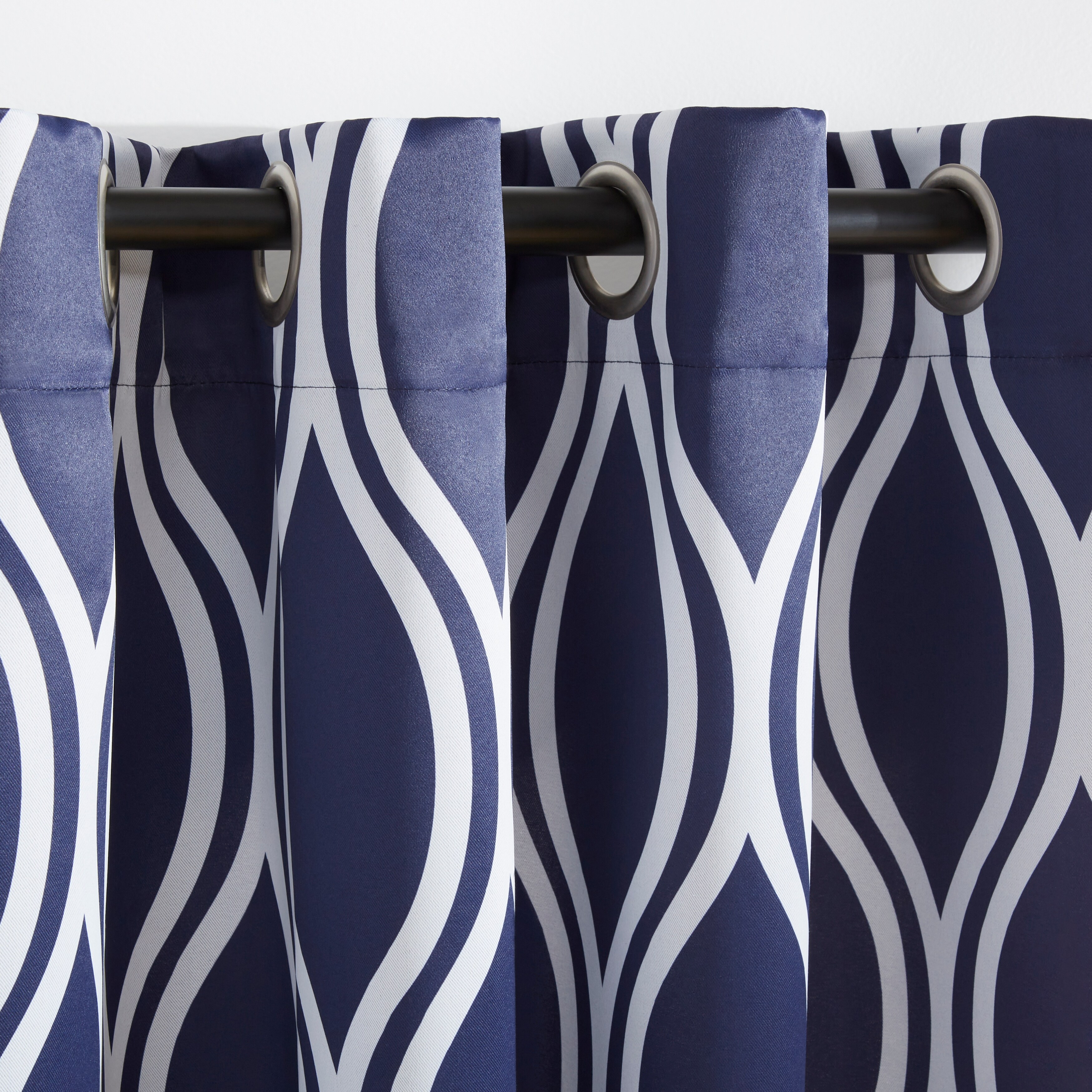 ATI Home Alfie Room Darkening Blackout Grommet Top Curtain-image