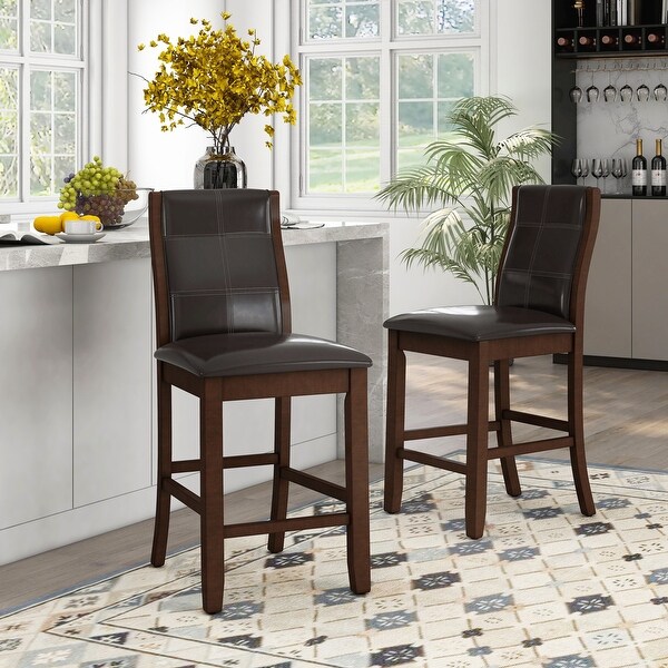Leather counter cheap height dining chairs