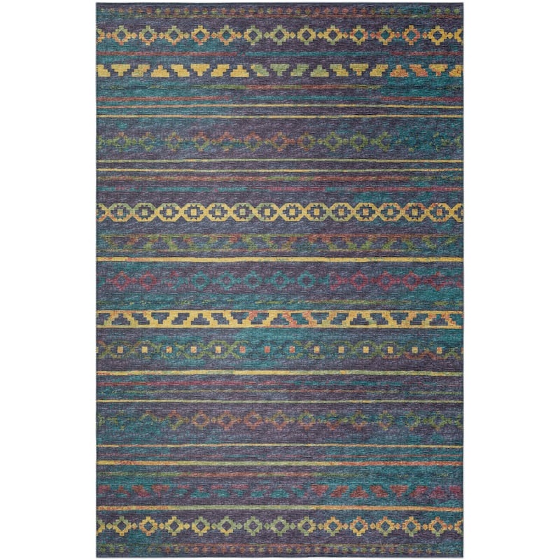 Indoor/ Outdoor Addison Yuma Southwest Striped Washable Area Rug