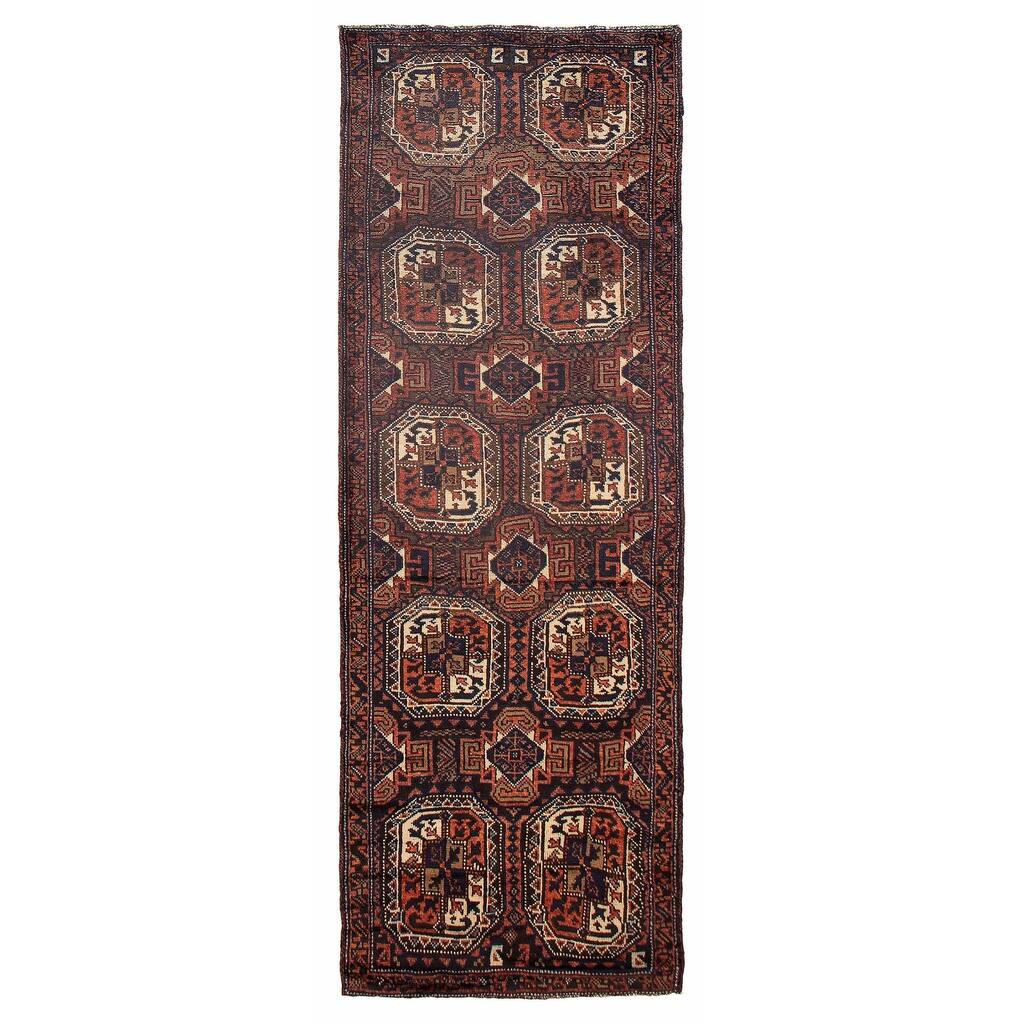 ECARPETGALLERY Hand-knotted Melis Vintage Brown, Dark Copper Wool Rug - 3'5 x 9'11