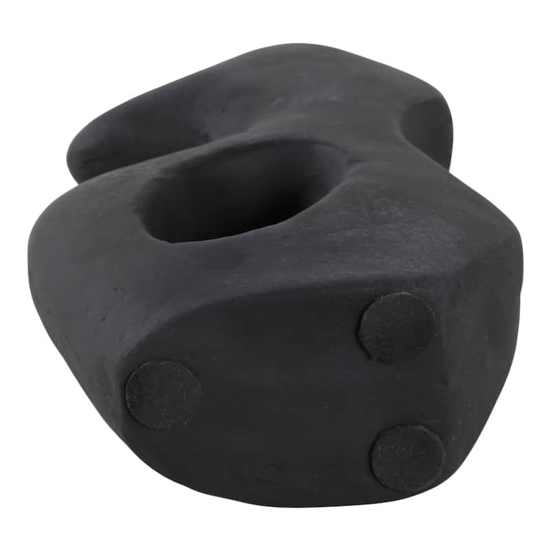 Pottery Abstract Sculpture with Curved Silhouette and Artistic Design