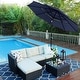 preview thumbnail 18 of 22, MAISON ARTS 10ft 3 Tiers Patio Outdoor Umbrella Matched with most Patio Table with Ventilation Auto-tilt and Crank Lift