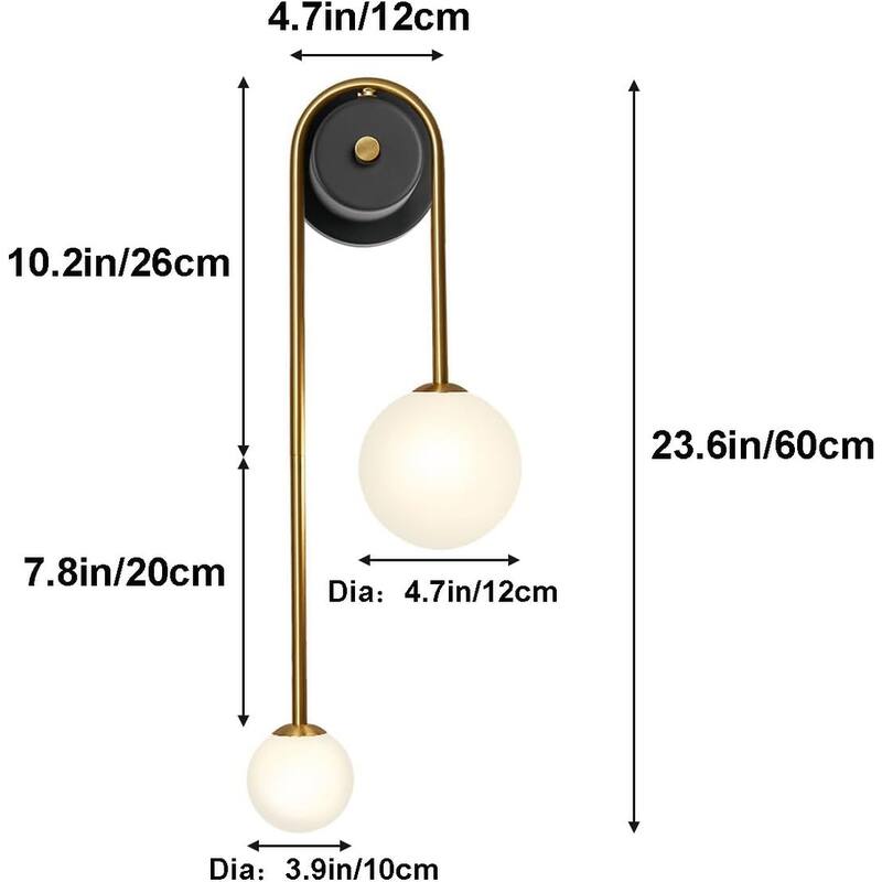 U-shape wall light gold fixture light metal bathroom light