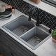 preview thumbnail 73 of 89, Karran Drop-In Quartz 33 in. 1-Hole 60/40 Double Bowl Kitchen Sink Kit