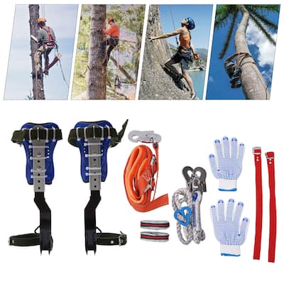 Tree Climbing Spike Set Adjustable Pole Climbing Gear Kit