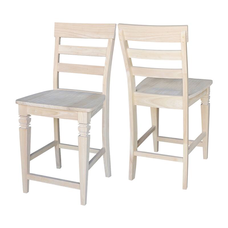 Unfinished Solid Parawood Java Stool