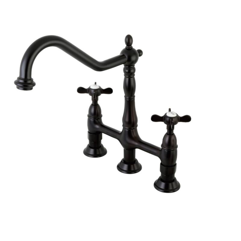 Kingston Brass Essex Bridge Kitchen Faucet with Brass Sprayer