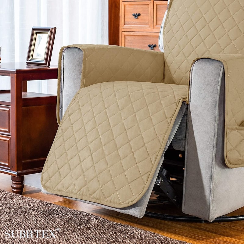 Subrtex Reversible Recliner Sofa Slipcover With Pockets