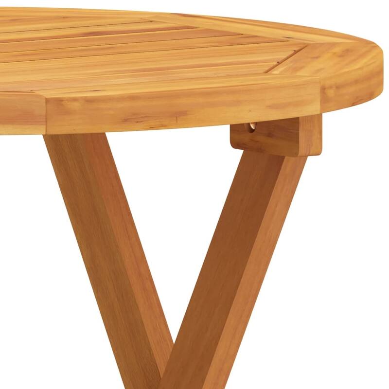 vidaXL Bistro Table Natural wood Solid acacia wood Small Folding - 18.1 x 18.1 x 18.5 in