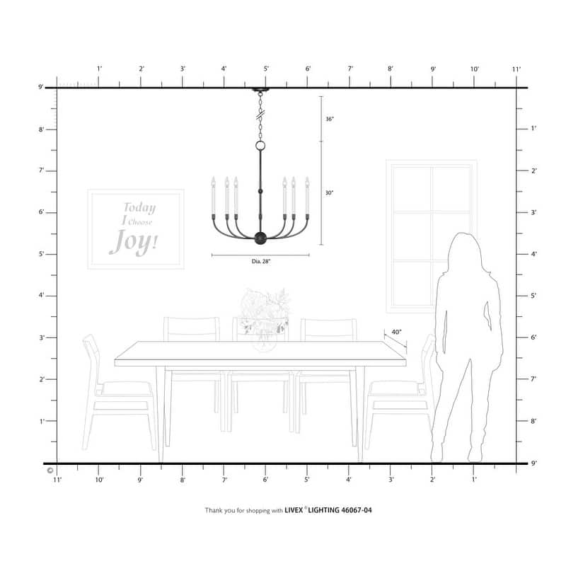 Livex Lighting 7-light Black Chandelier, 46067-04 - 28" DIA X 30" H