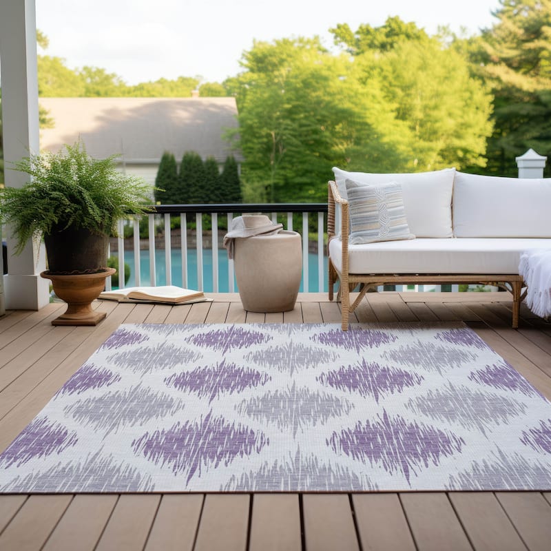 Machine Washable Indoor/ Outdoor Chantille Geo Contemporary Rug