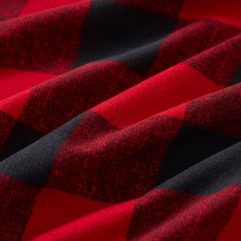 Sweet Home Collection Buffalo Plaid Printed Extra Deep Pocket Flannel Sheet Set