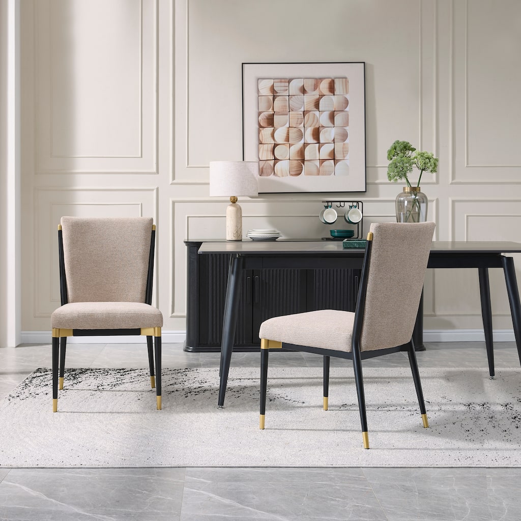 Christopher Knight Home - Modern Upholstered Metal Base Dining Chair with Solid Back (Set of 2)