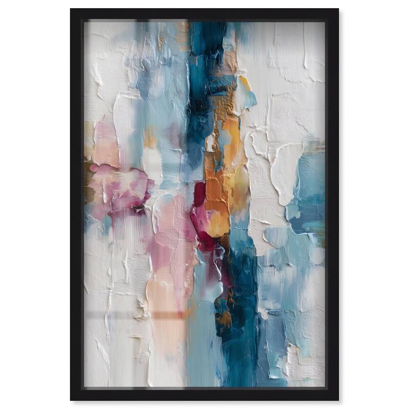 Petal Pink and Ocean Blue II Shadowbox by Art Remedy - Black - 36" x 54"