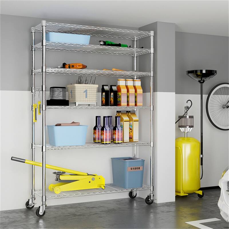 6-Tier Disassembly and Free Assembly NSF-Certified Steel Wire Shelving