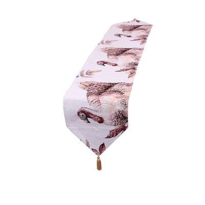 Violet Linen Happy Thanksgiving - Fall Harvest Tapestry, 13 Inch by 70 Inch, Decorative Table Runners - 13" X 70"